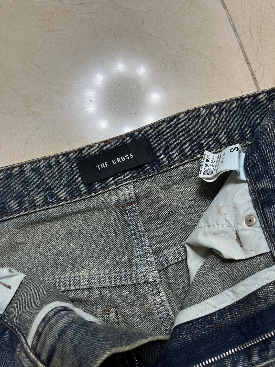 워싱 데님 벌룬 팬츠 (배기진 , 커브드핏 팬츠) 상품이미지3