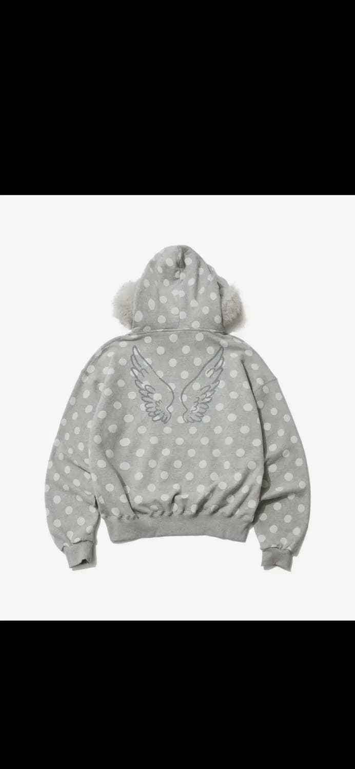 (택달린 새상품) 잇자바이브 itzavibe 윙스 도트 퍼 후드집업 상품이미지4