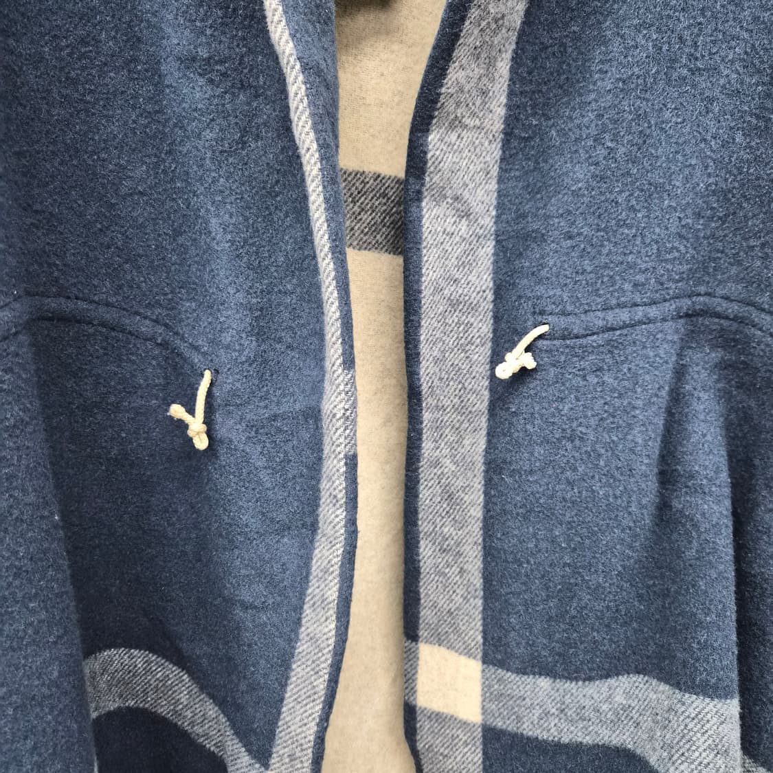 이세이미야케 네이비 스트라이프 후드 코트 남성 L 상품이미지5