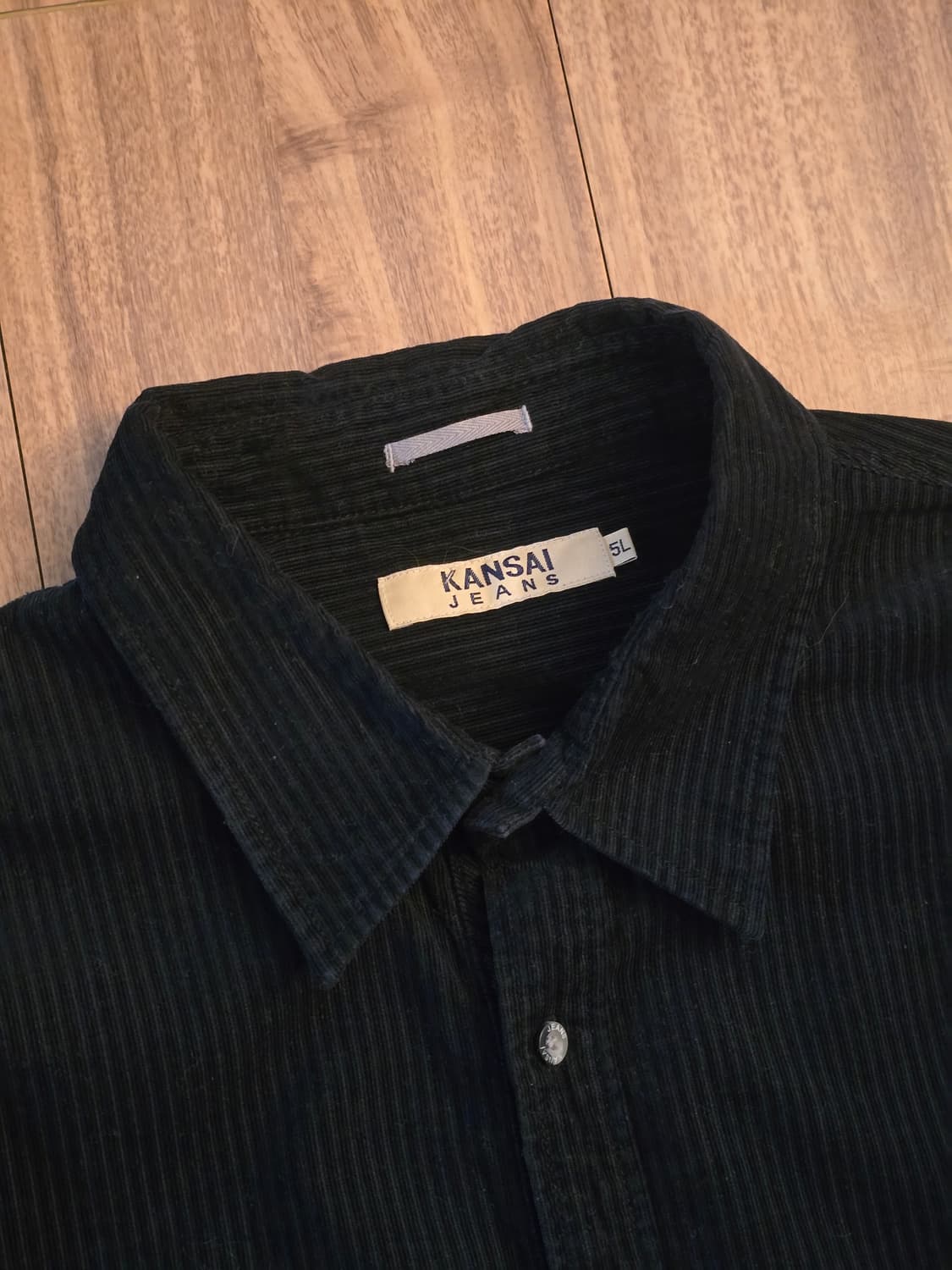KANSAI 야마모토 간사이 코듀로이 남방 블랙 5L 상품이미지3