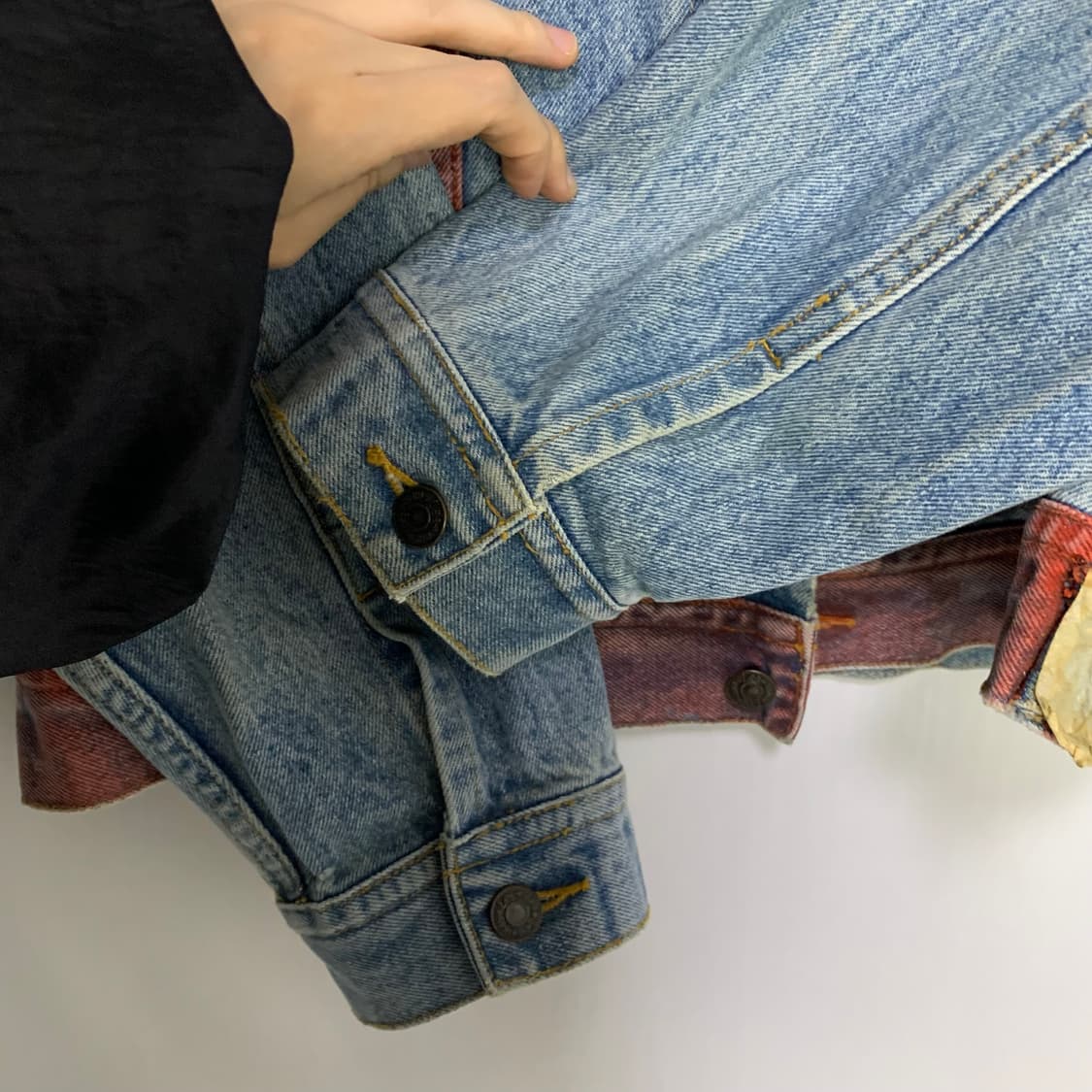 Lee 워싱 연청 데님 홍콩 빈티지 청자켓 빈티지 L 상품이미지7