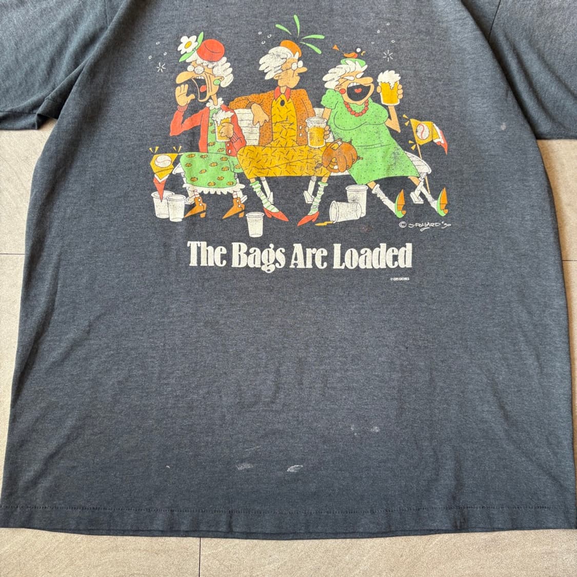 90년대 미국 생산 The Bags Are Loaded 그레이 반팔티 상품이미지4