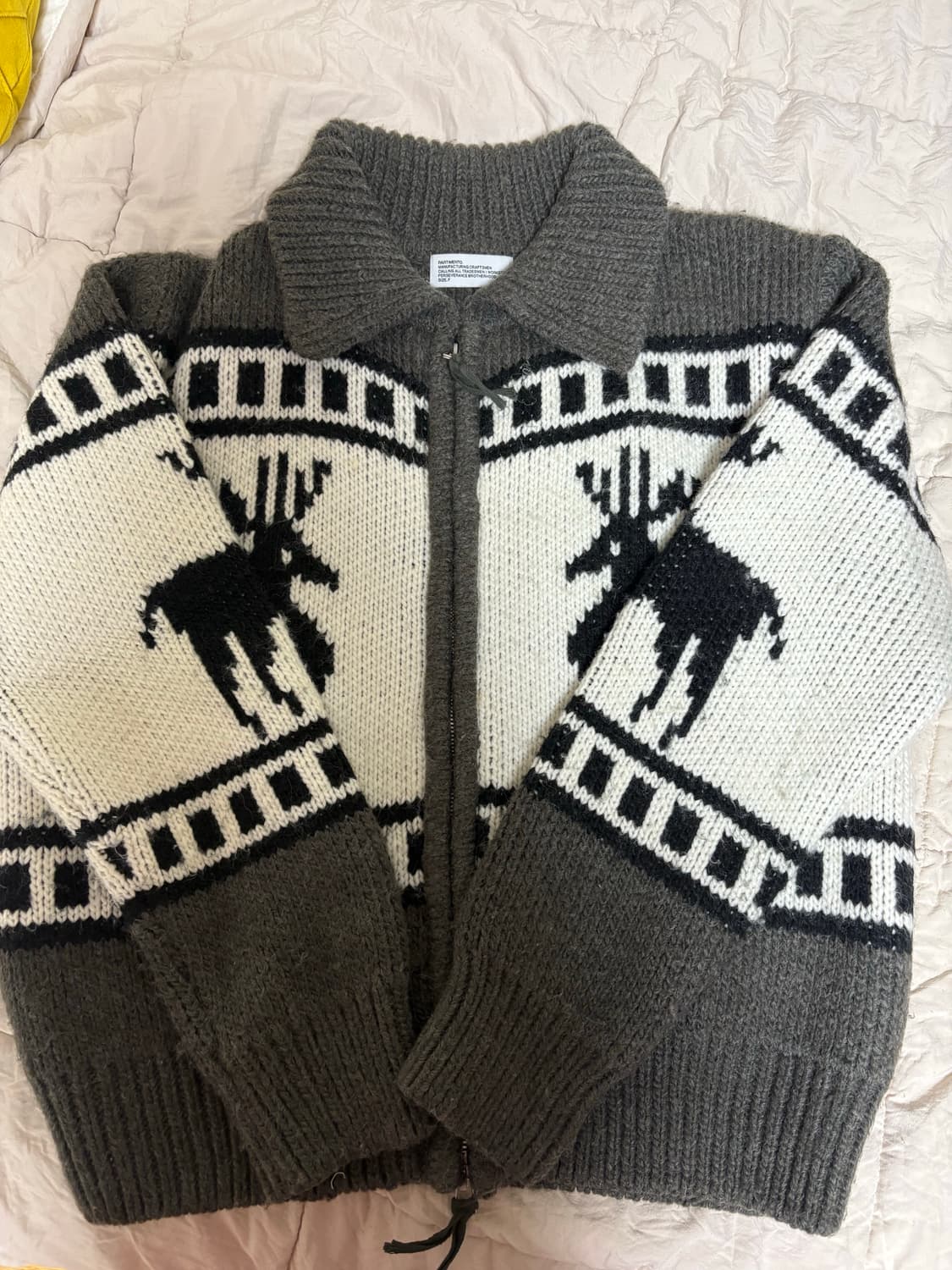 파르티멘토 코위찬 니트 집업 차콜 그레이 상품이미지2