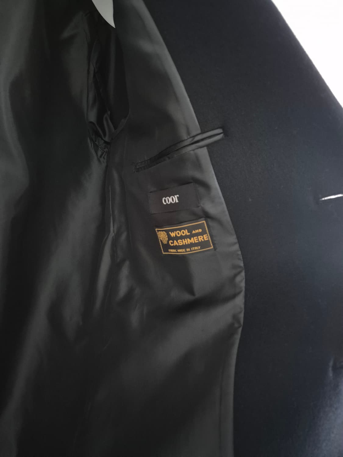 쿠어 울 캐시미어 싱글코트 블랙 S 상품이미지3