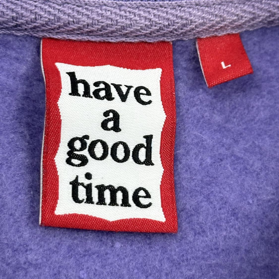 해브어굿타임 (해굿타) 퍼플 백로고 맨투맨 (L) 상품이미지6