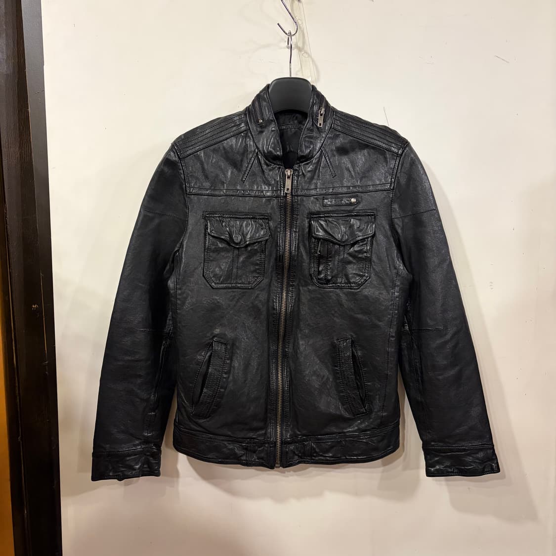 램스킨 레더 바이커자켓 상품이미지1