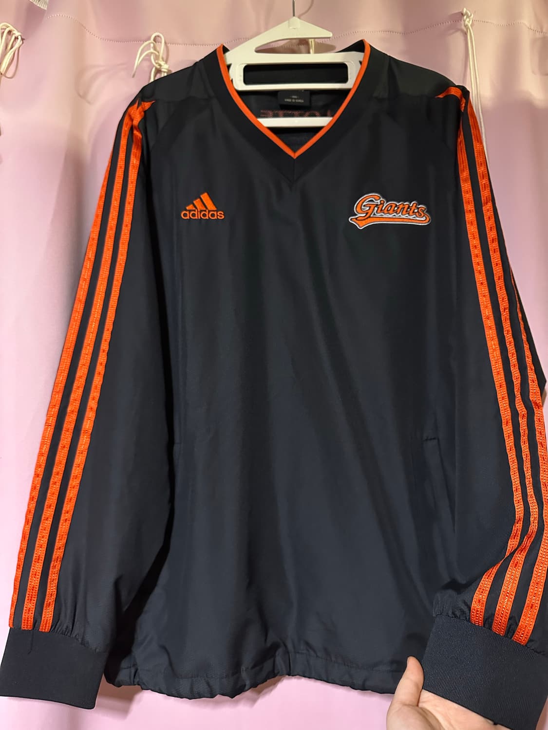아디다스 올드스쿨 롯데 자이언츠 웜업 바람막이 아디다스 블랙 상품이미지1