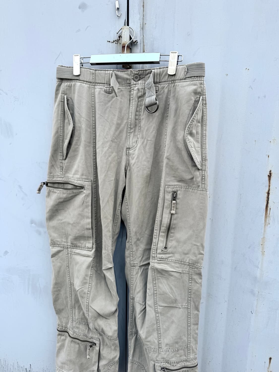 아이보리 지퍼 카고 팬츠 상품이미지3