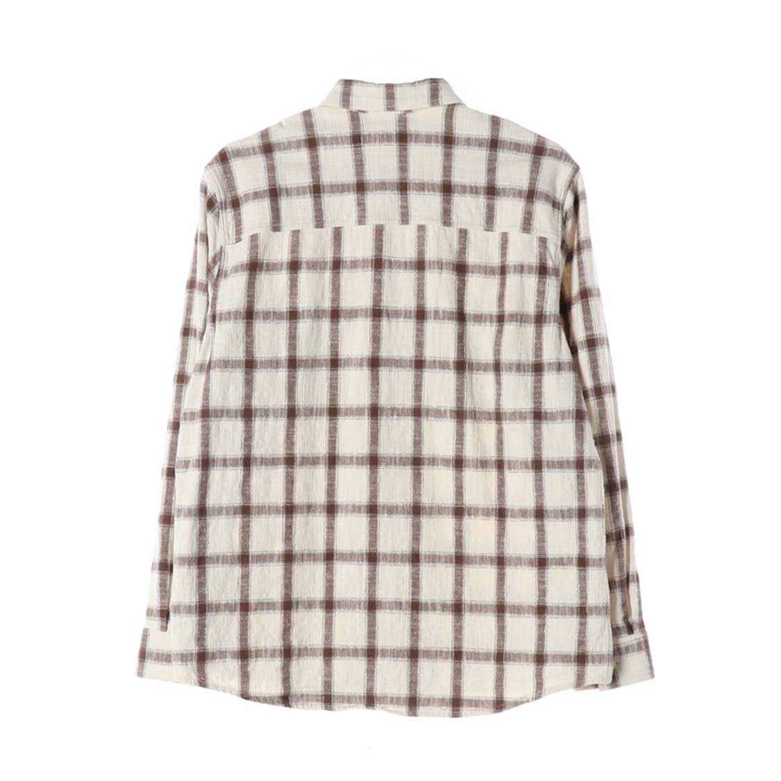 자라 릴랙스드 핏 블록 체크 플란넬 셔츠 브라운 L 상품이미지2