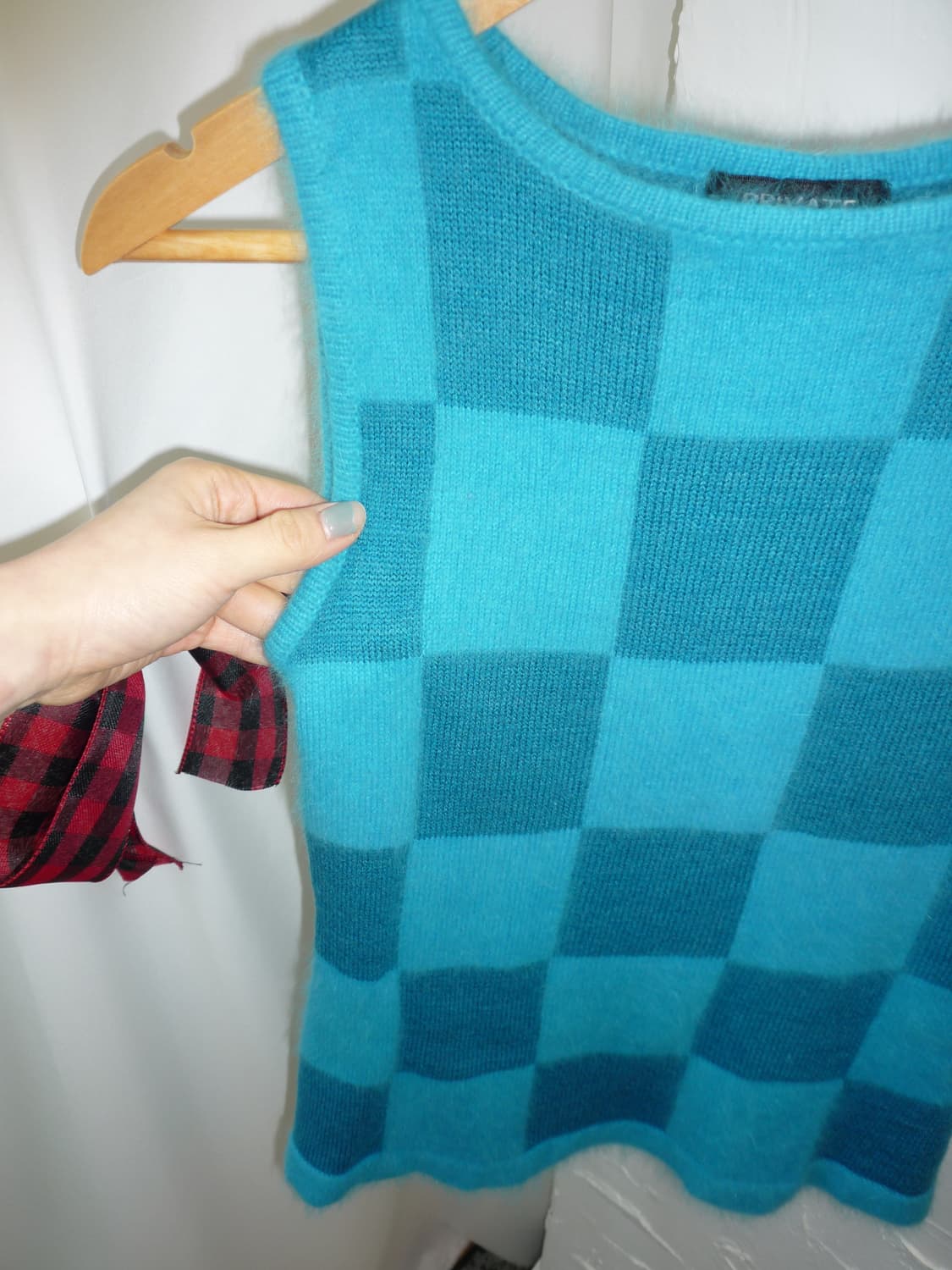 Bold blue check vest 상품이미지4