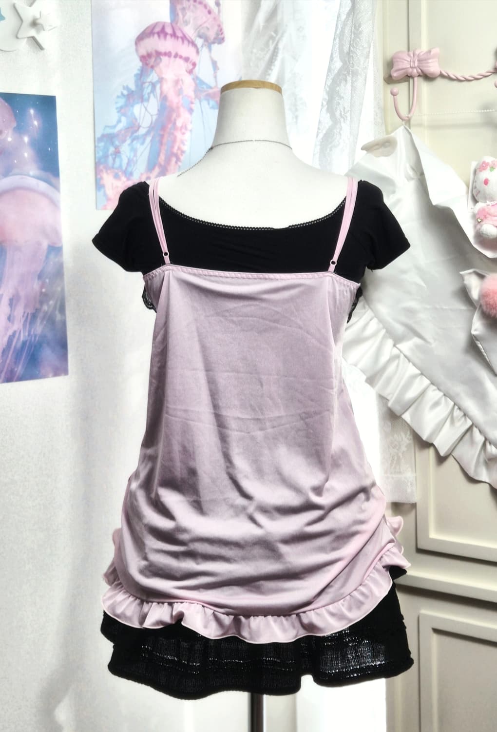 블랙핑크 히메갸루 펑크 y2k 슬립 레이스 3세트  상품이미지4