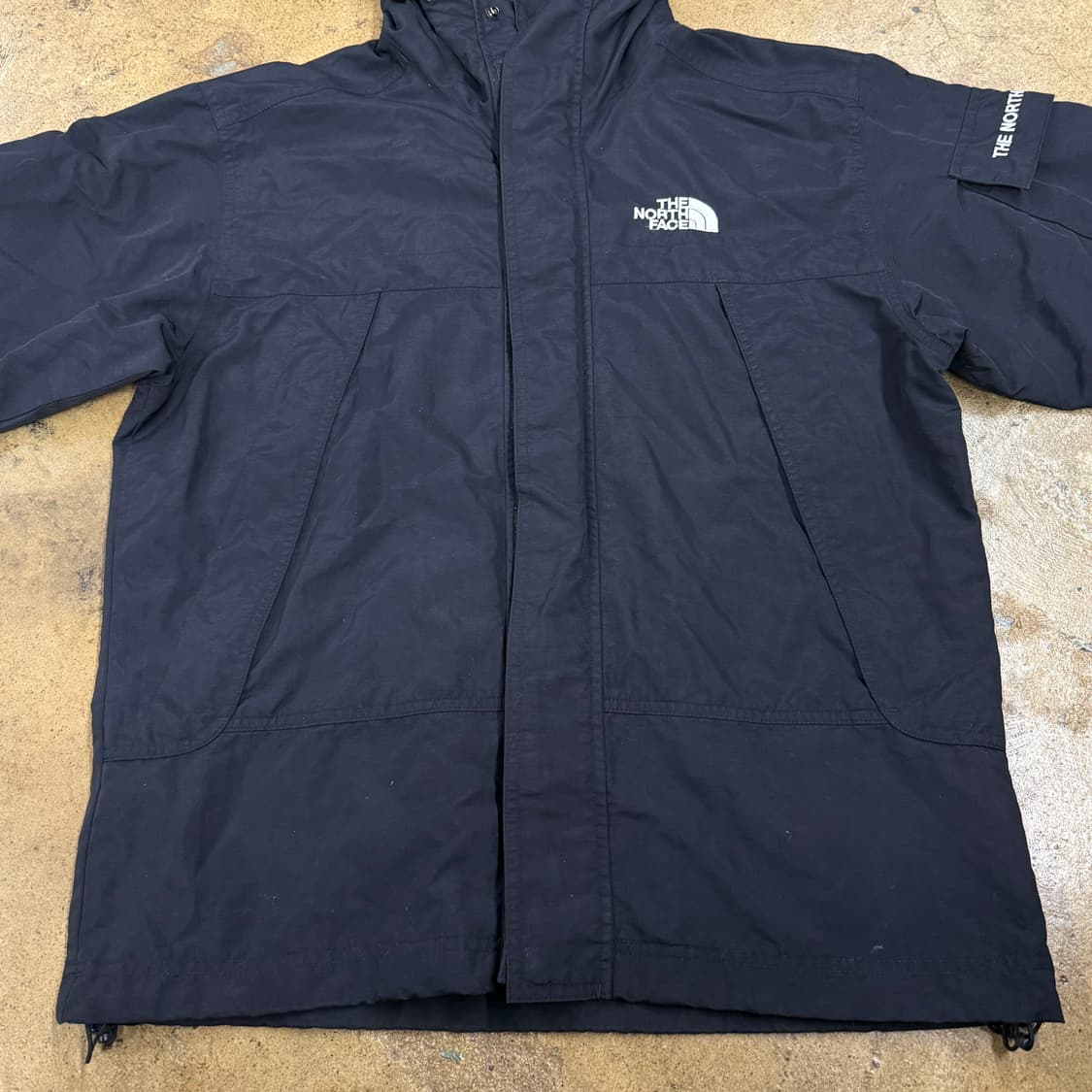 [정품/85] 노스페이스 블랙 후드 바람막이 자켓 b14 상품이미지3