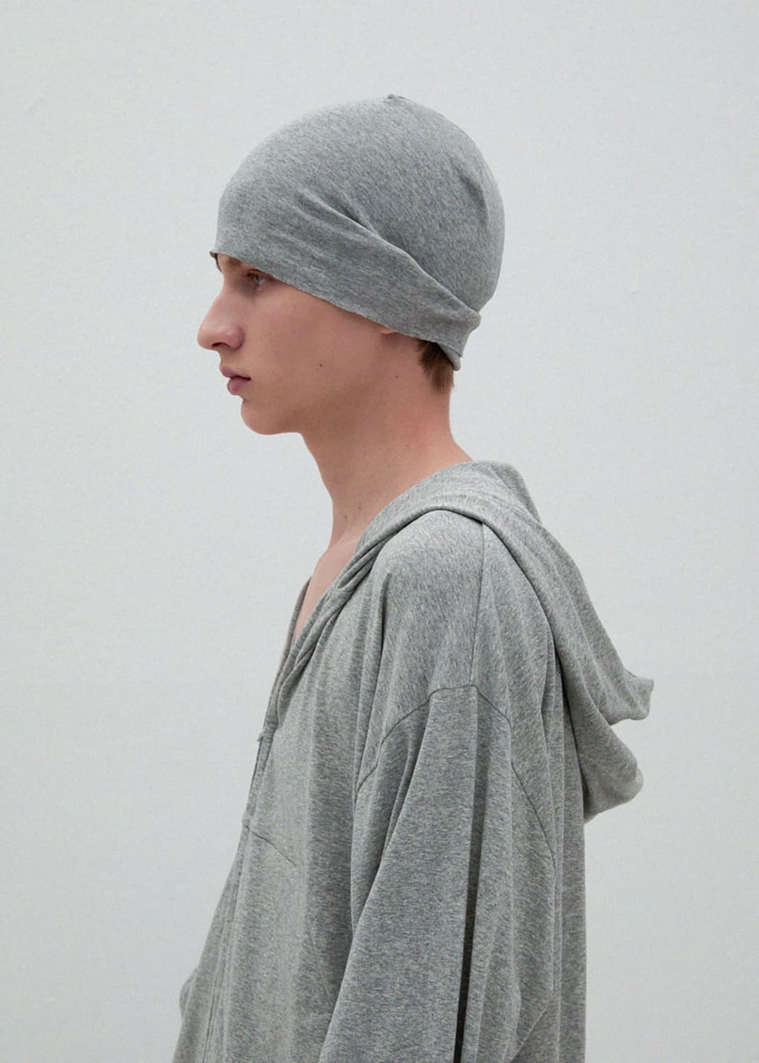 252 COTTON RIB BEANIE (HEATHER GREY) 상품이미지2