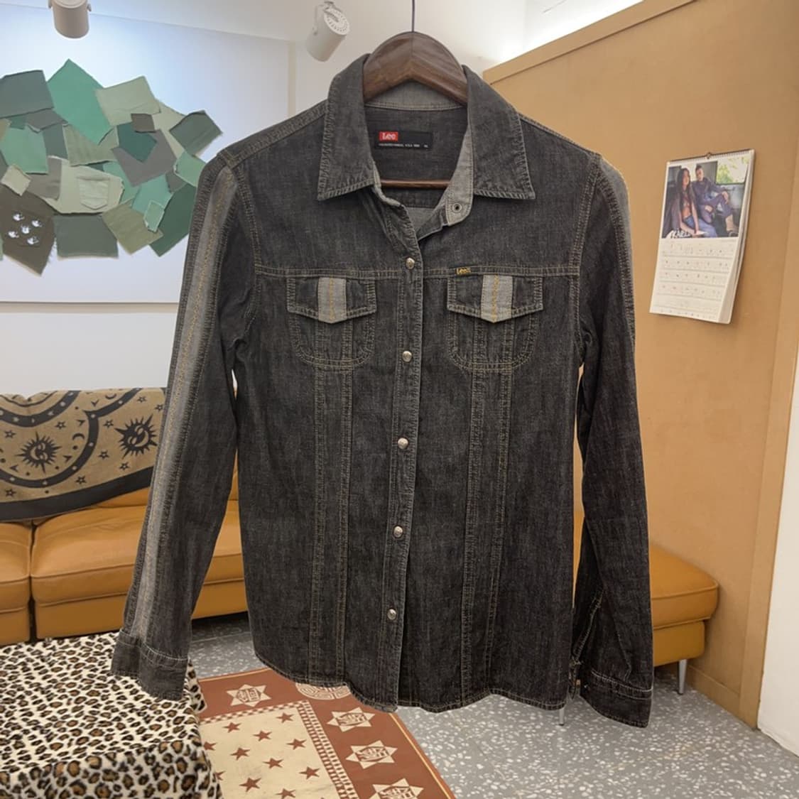 LEE 리 레트로 90's 트러커 흑청 데님셔츠 95 C09555 상품이미지3
