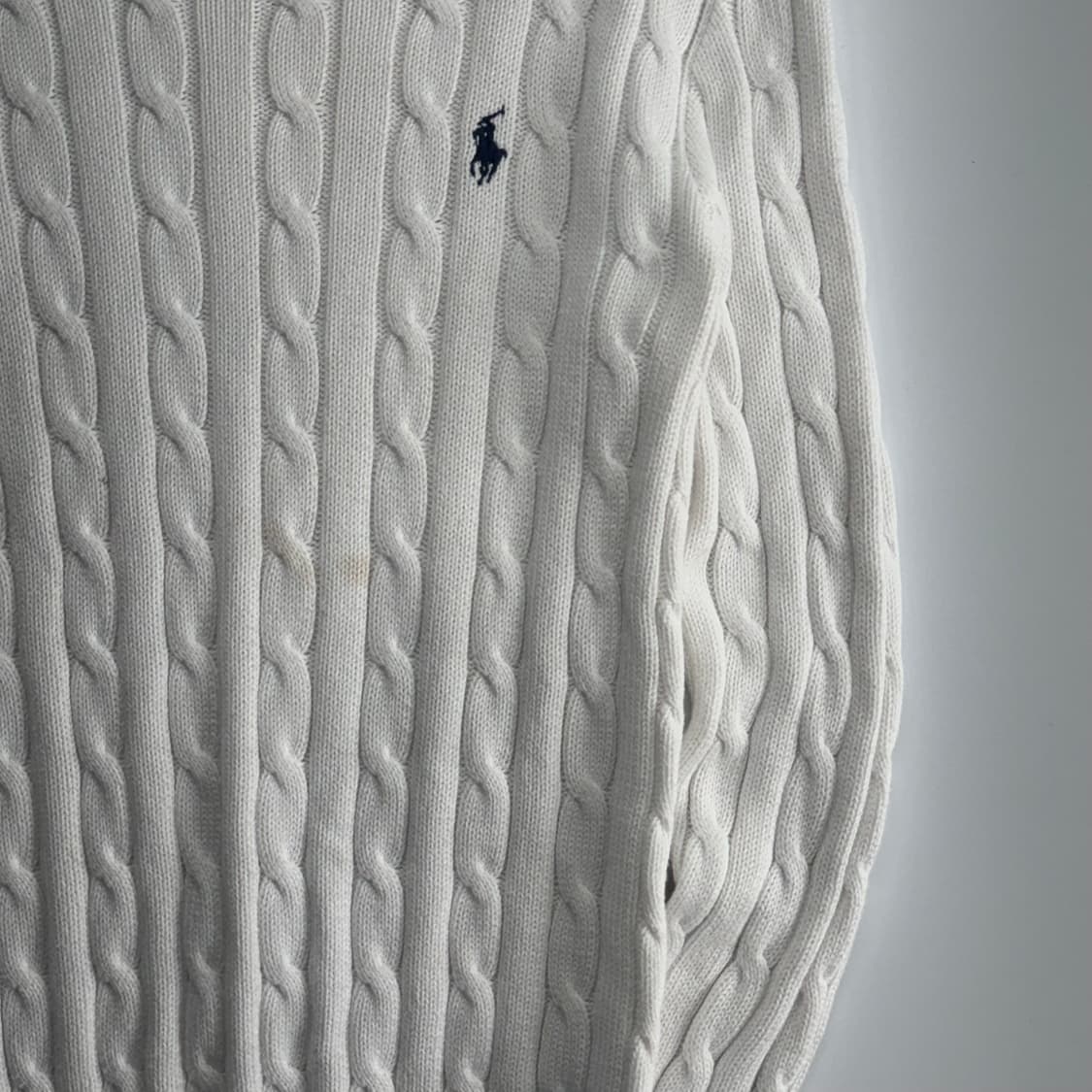 Polo 폴로 네이비 포니 화이트 케이블 니트  상품이미지5
