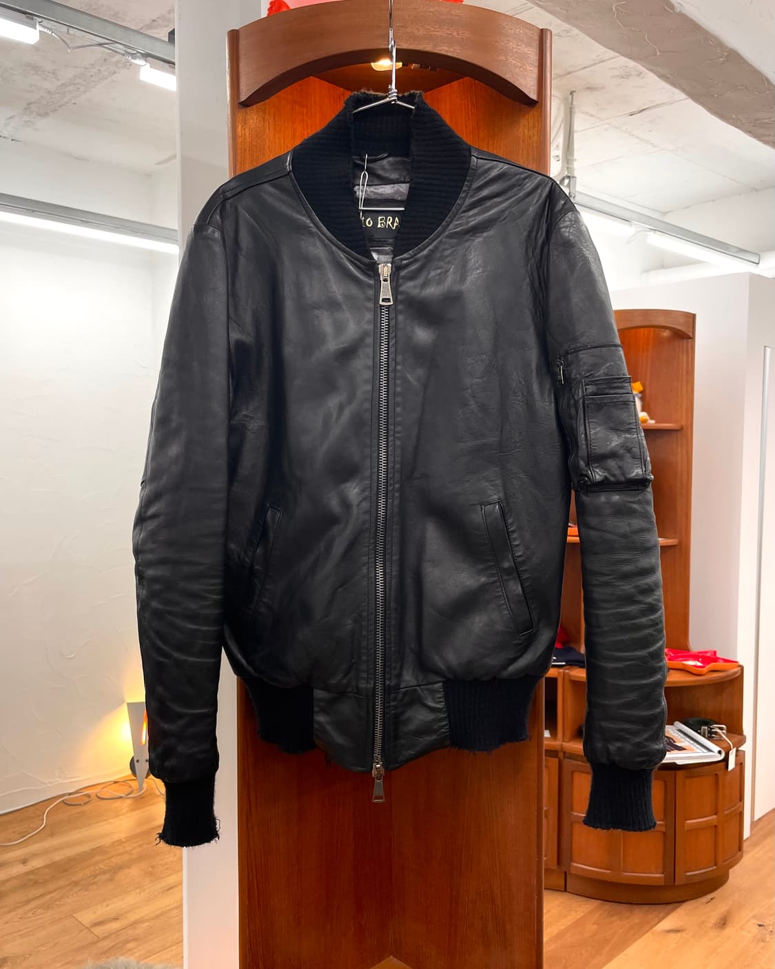 [44] 조르지오브라토 디스트레스드 레더 봄버 자켓 상품이미지6