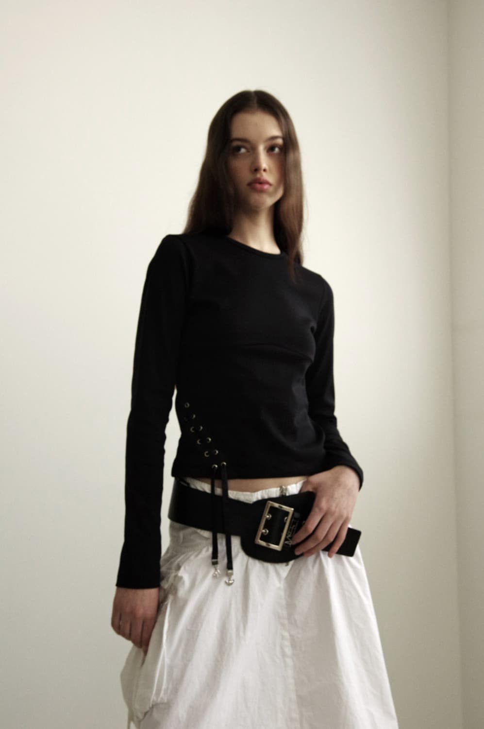 Wsc archive Eyelet T-shirt 001(Black) 상품이미지1