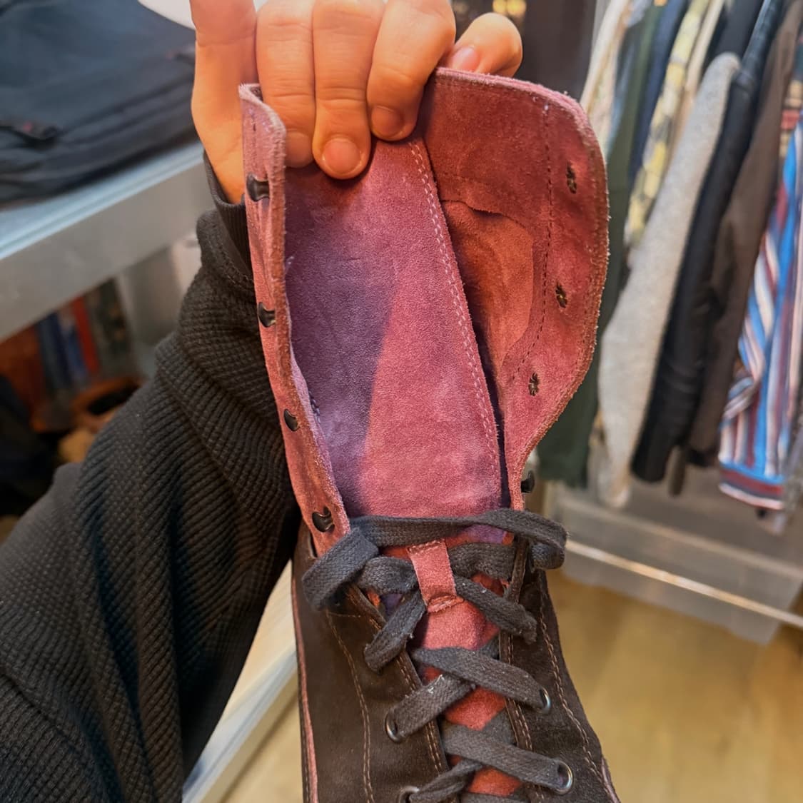 07SS 앤 드뮐미스터 퍼플 스웨이드 레더 스니커트 부츠 270 275 상품이미지4