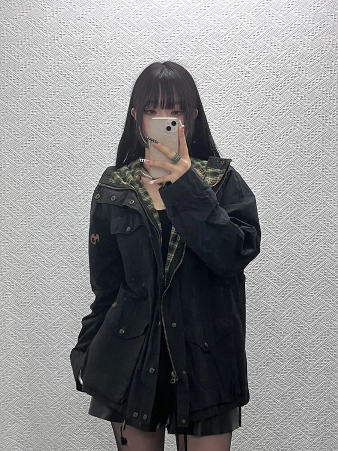 폴로 랄프로렌 빈티지 사파리 트러커 타탄체크 야상 자켓 L C10359 상품이미지1