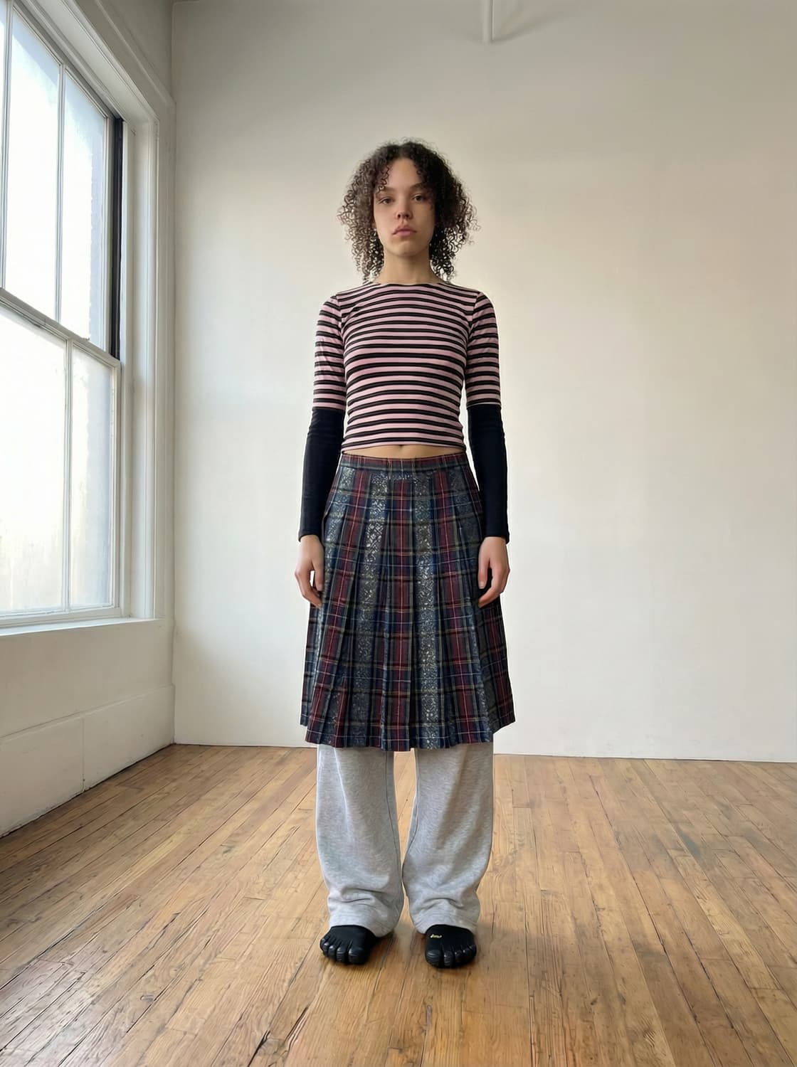 vintage check wool skirts 상품이미지1