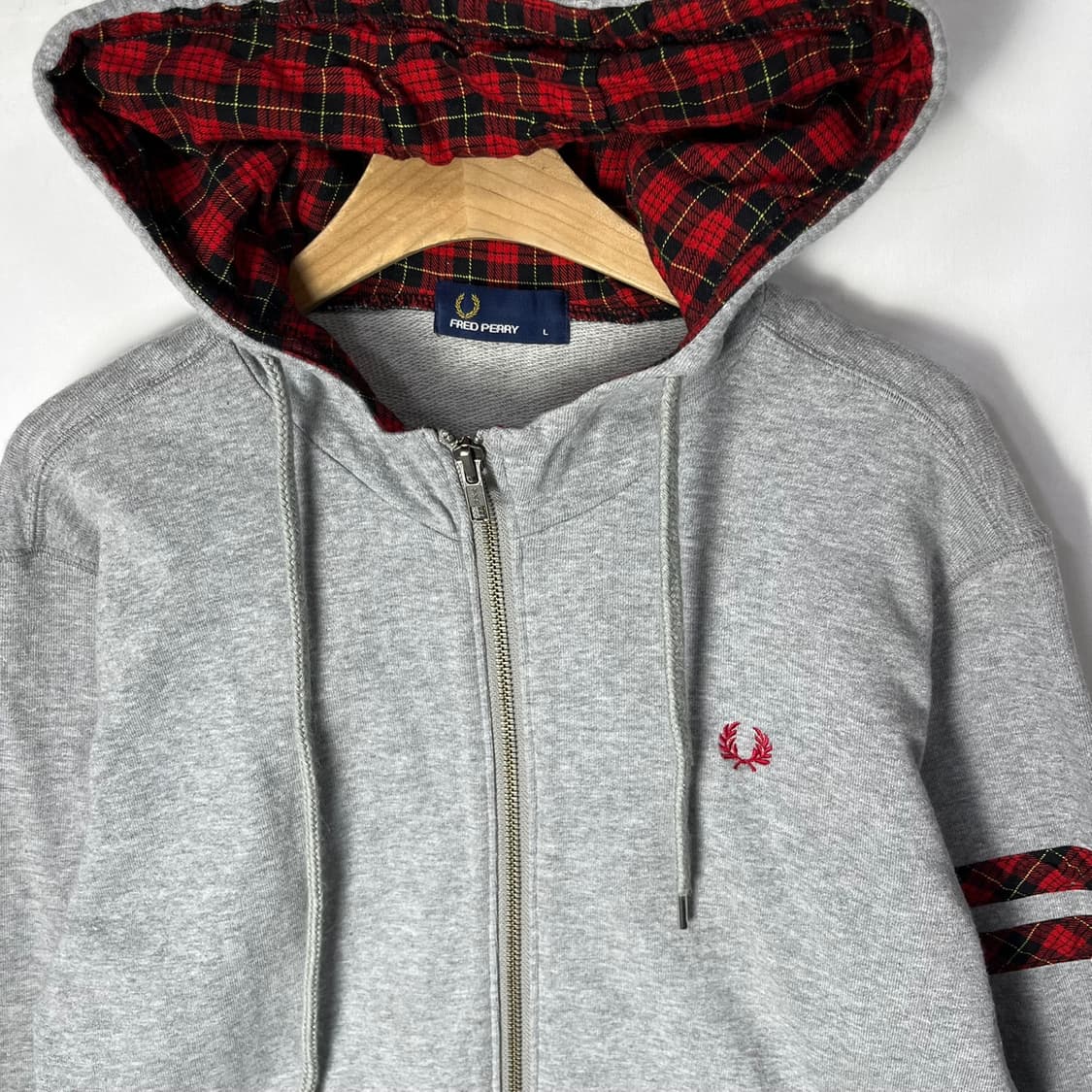 [Fred Perry] 프레드페리 체크 라인 후드집업 상품이미지2