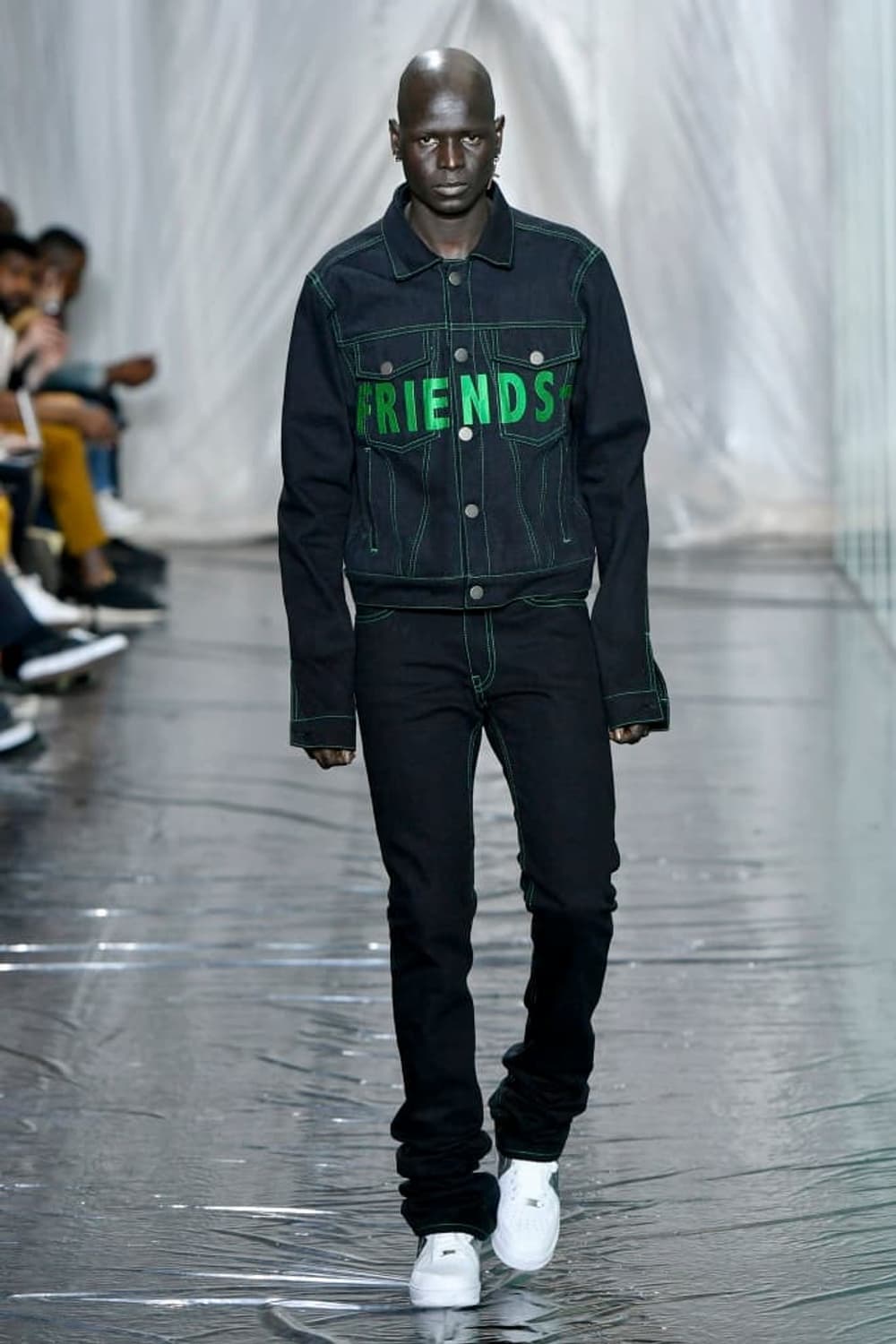 브이론 그린 스티치 데님팬츠 쇼피스 미발매 상품이미지2