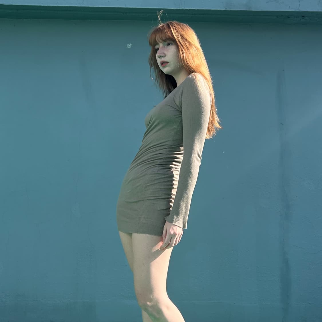 Rick Owens Parchment Ribbed Mini Dress 상품이미지2