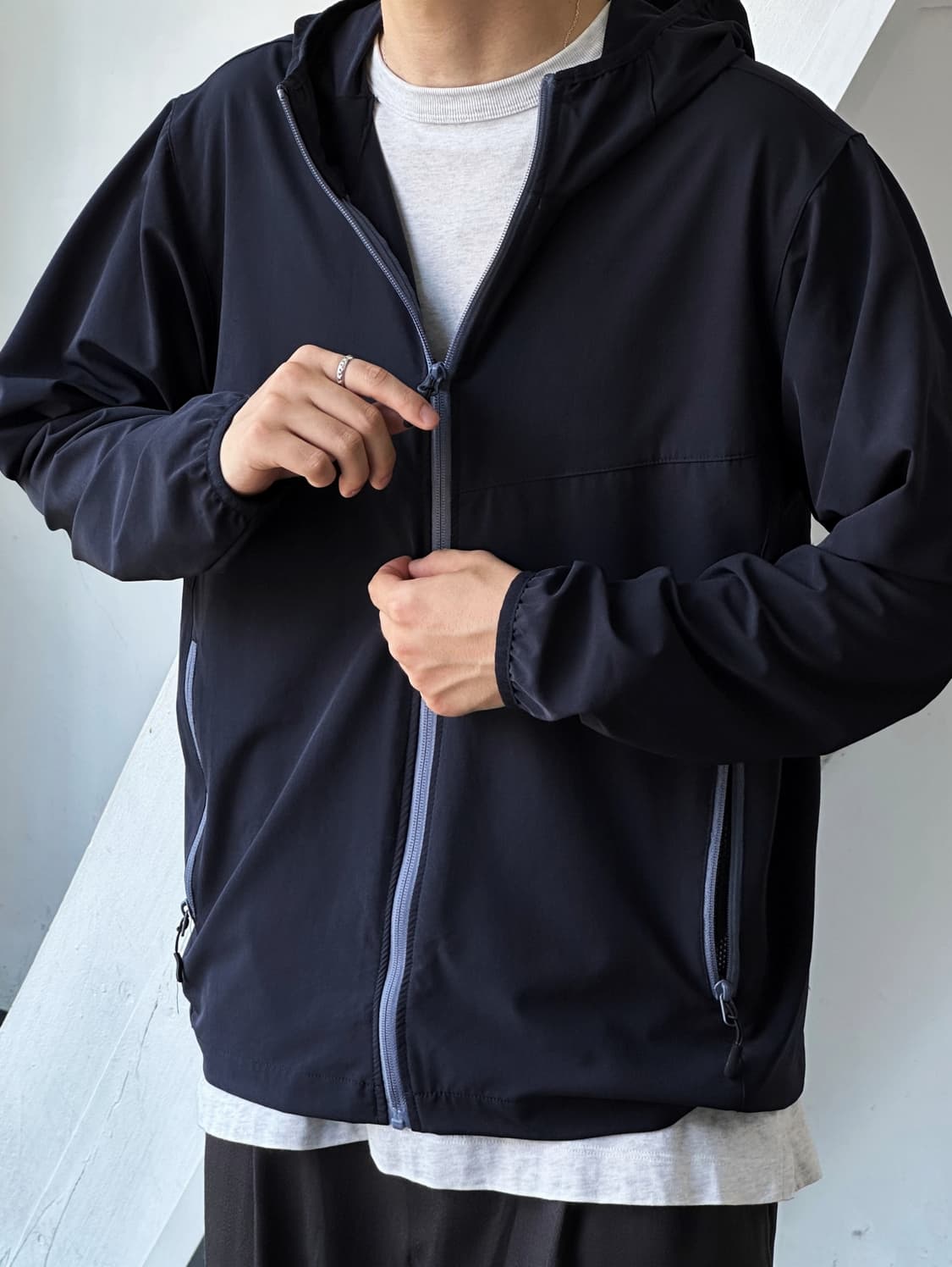 Stretched nylon poly wind parka 상품이미지10
