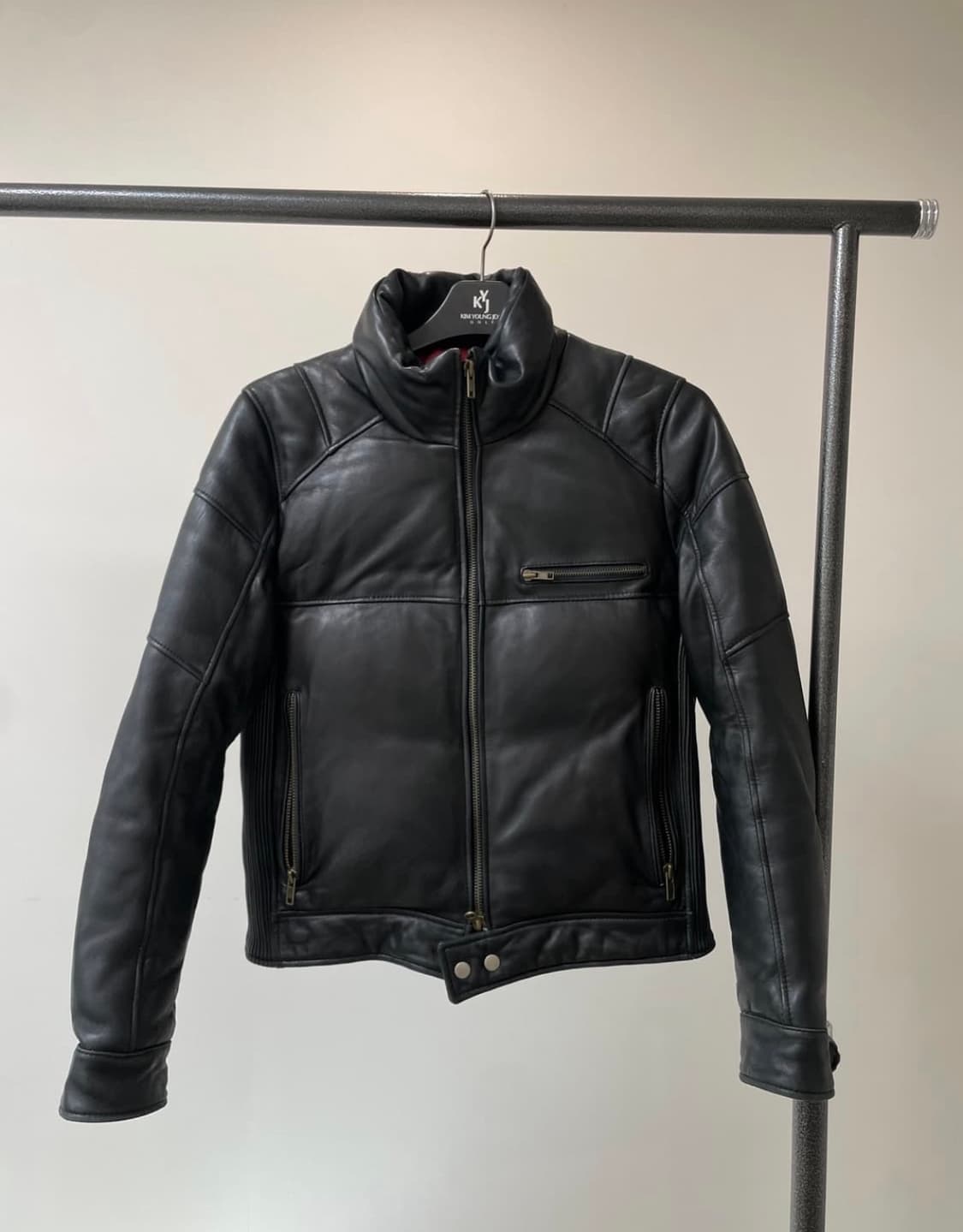 (L) 락시크 바이커 가죽 패딩 상품이미지1