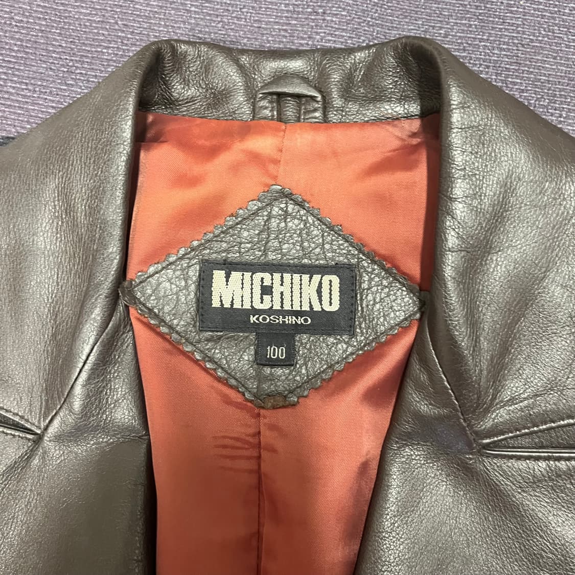 90s 미치코 런던 소가죽 블레이저 상품이미지2