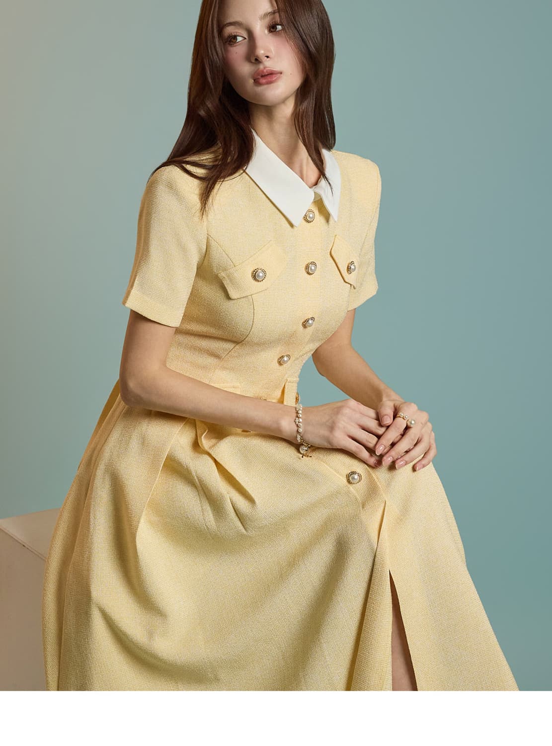 [백화점 정품] 딘트 트위드 카라 원피스 15만 8천원 상품이미지5