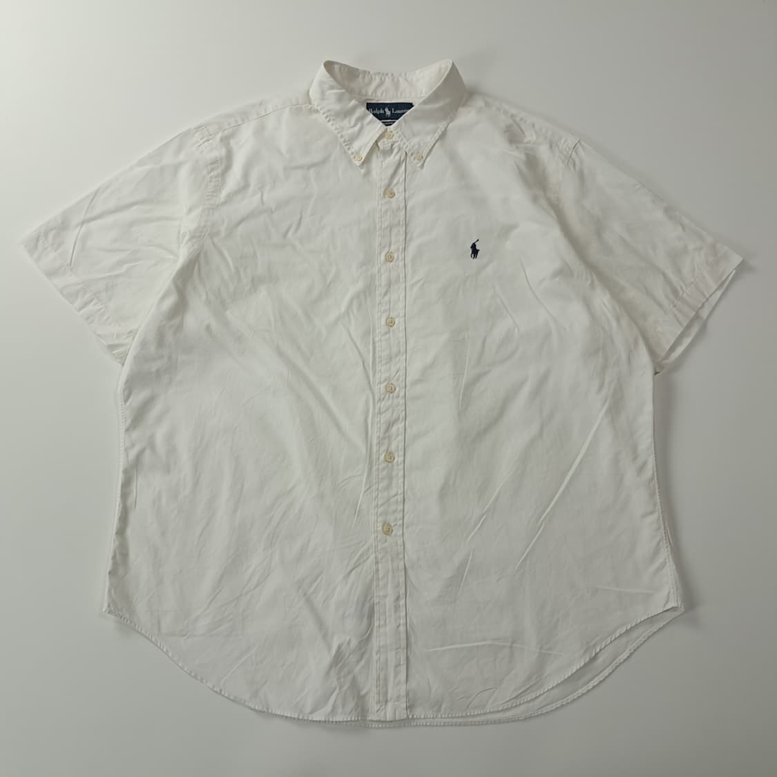 CJ233 2XL 폴로 클래식핏 90s 홍콩판 화이트 반팔 셔츠 남방 상품이미지1