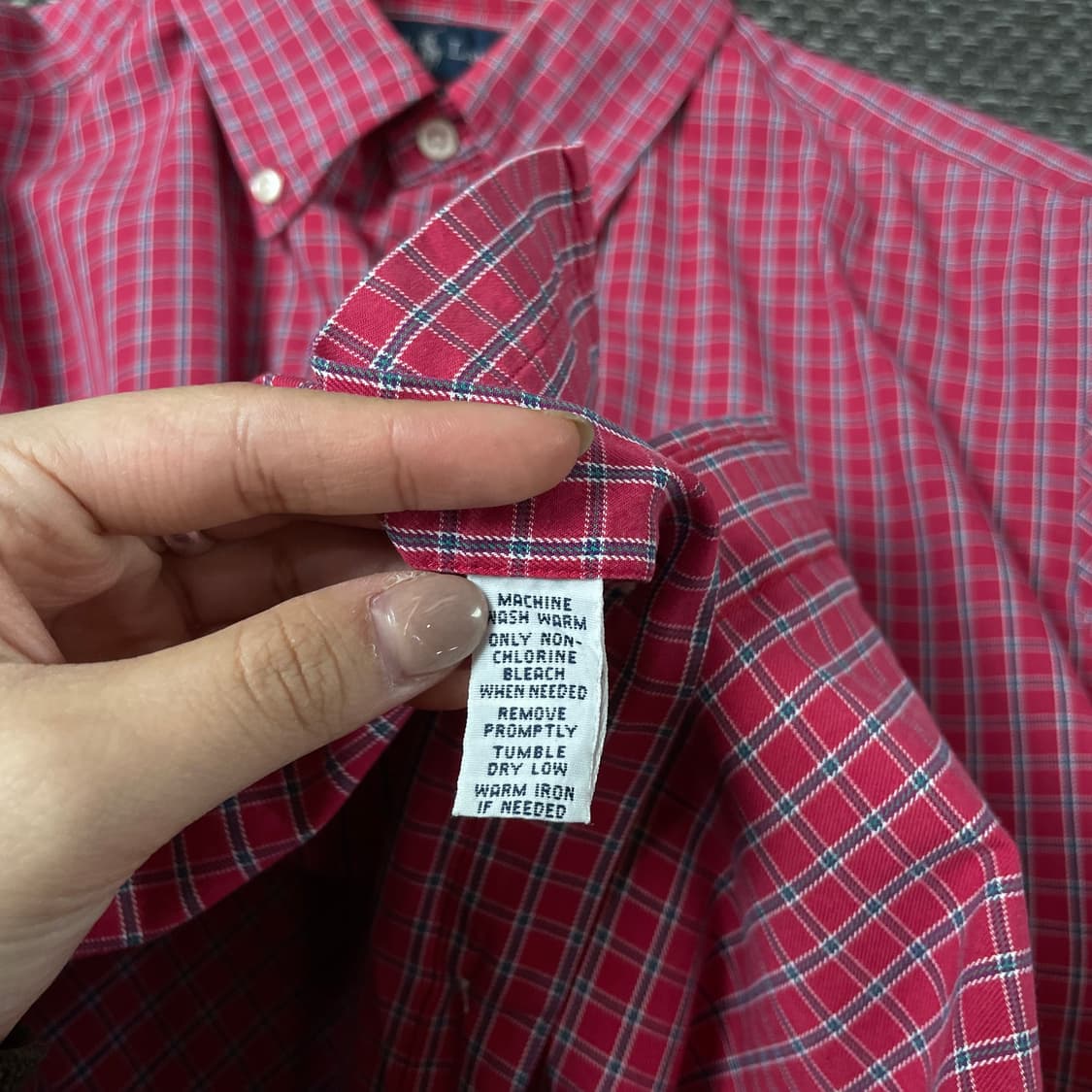 폴로랄프로렌 그린포니 핑크 체크패턴 긴팔 셔츠 클래식핏 S 상품이미지5