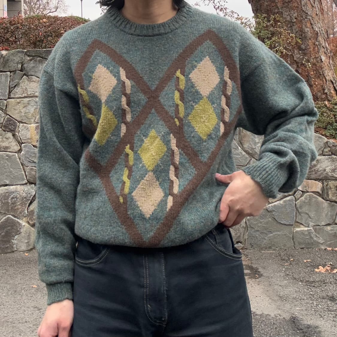 Club Jurdain 아가일 울 스웨터 상품이미지3