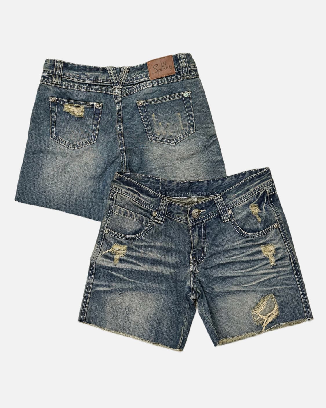 distressed cat washing denim shorts 상품이미지1