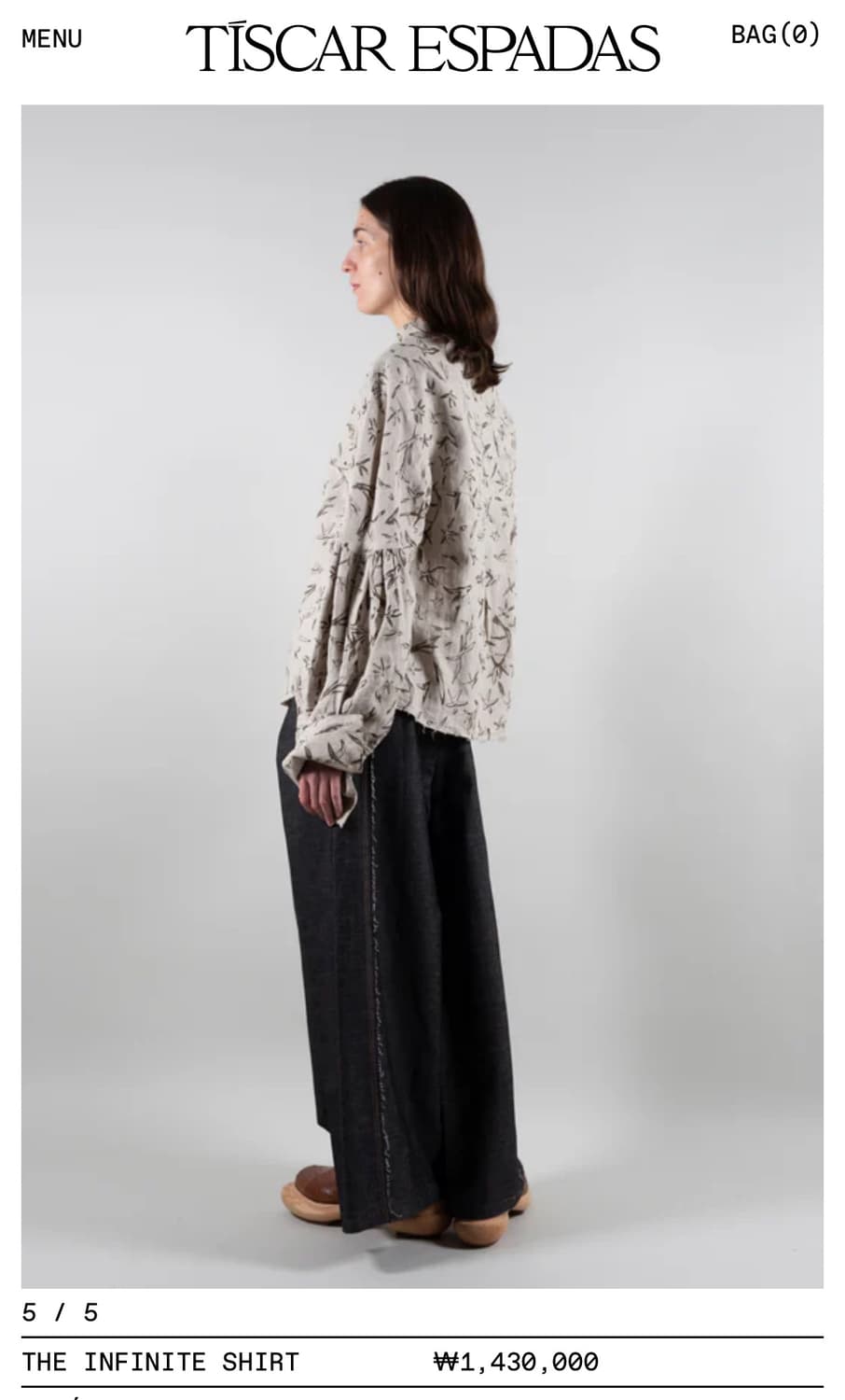 Tiscar espdas 핸드프린팅 린넨 셔츠 아티잔 상품이미지8