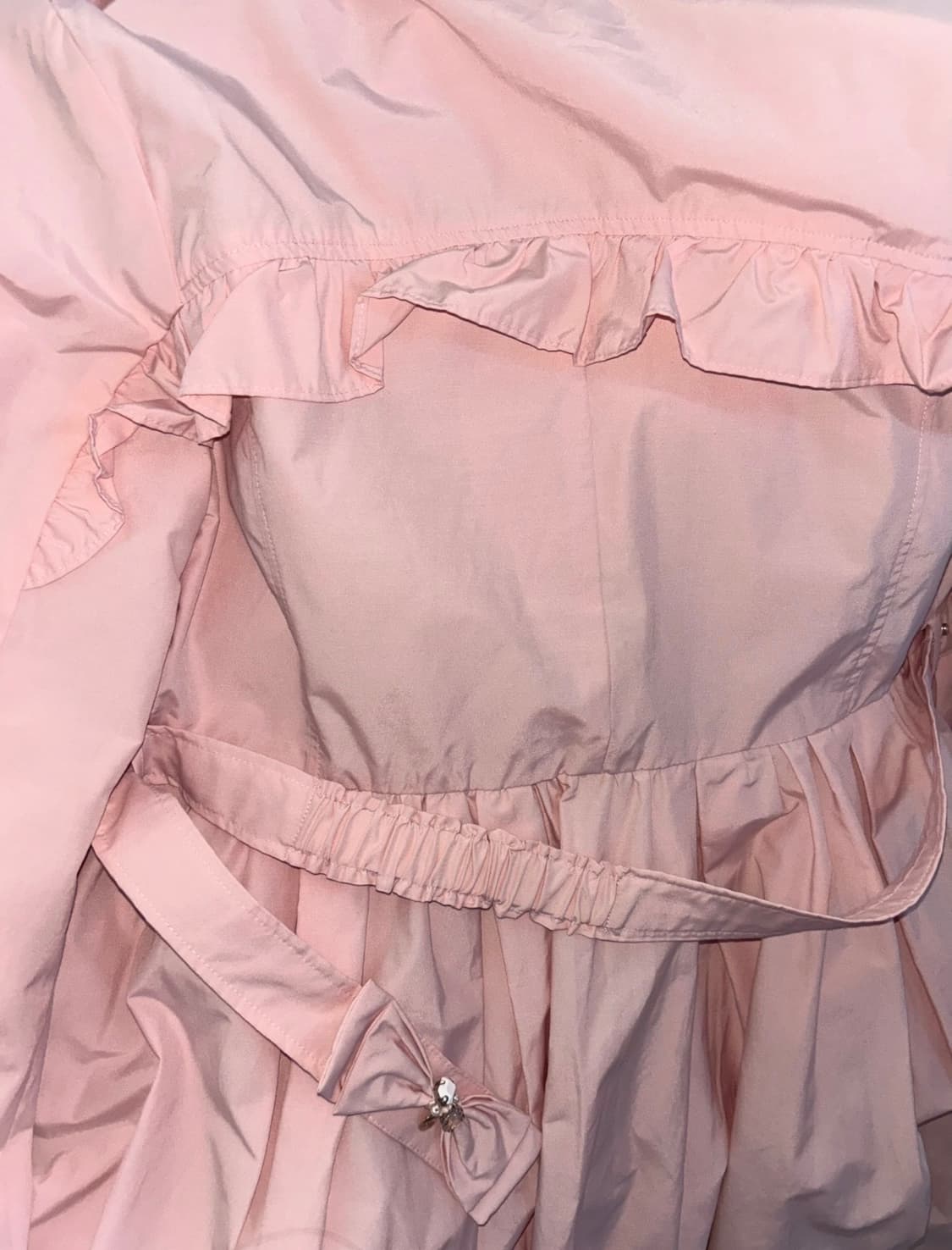 히메갸루 리본쥬얼 핑크 트렌치코트 상품이미지5