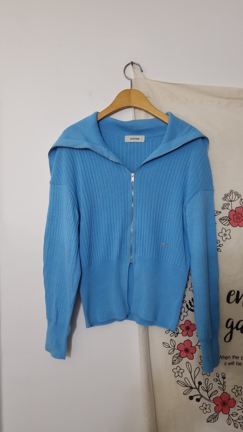 SYSTEM 세일러 칼라 볼드 리브 니트 점퍼 상품이미지1