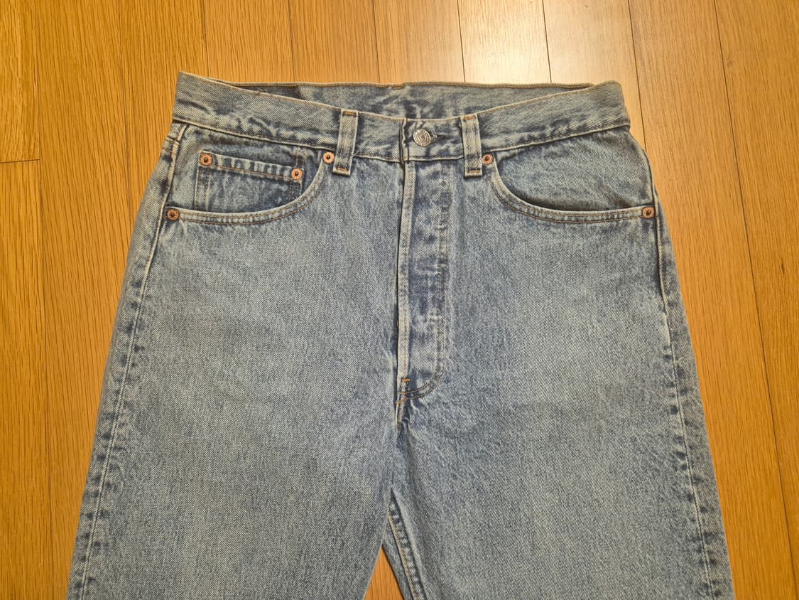 90s 미국 리바이스 레드 501 irregular 데님 팬츠 새상품 상품이미지4