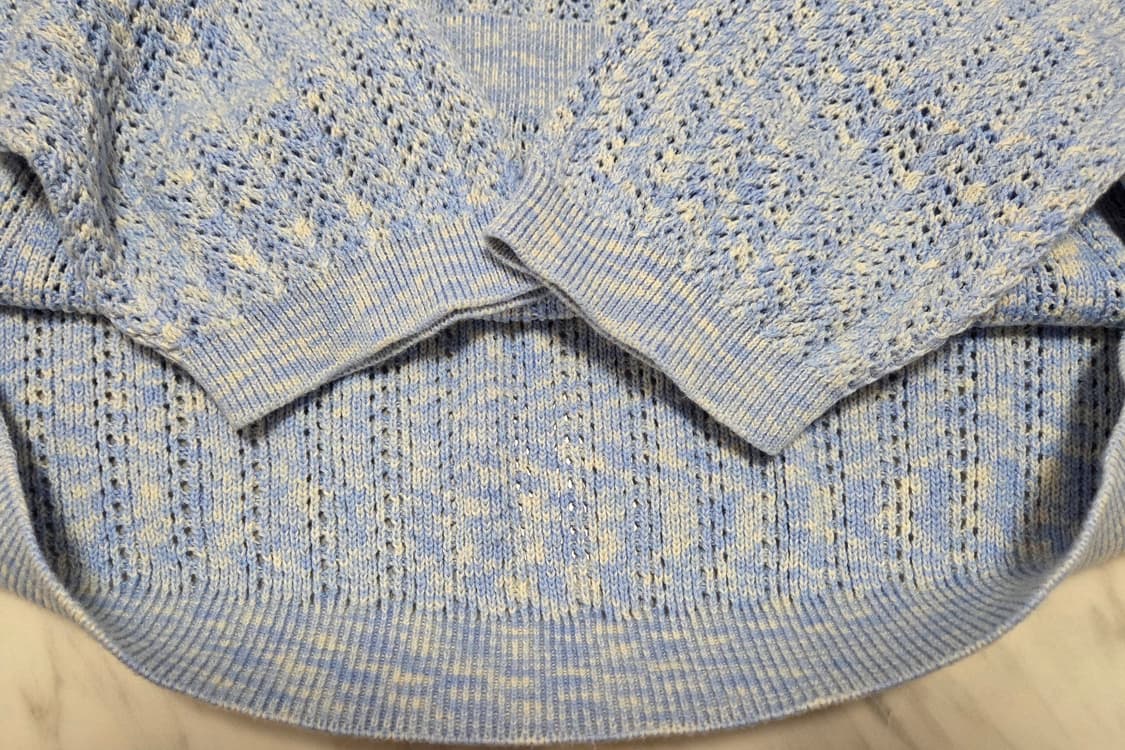 세터 내츄럴 메쉬드 니트 블루 상품이미지5