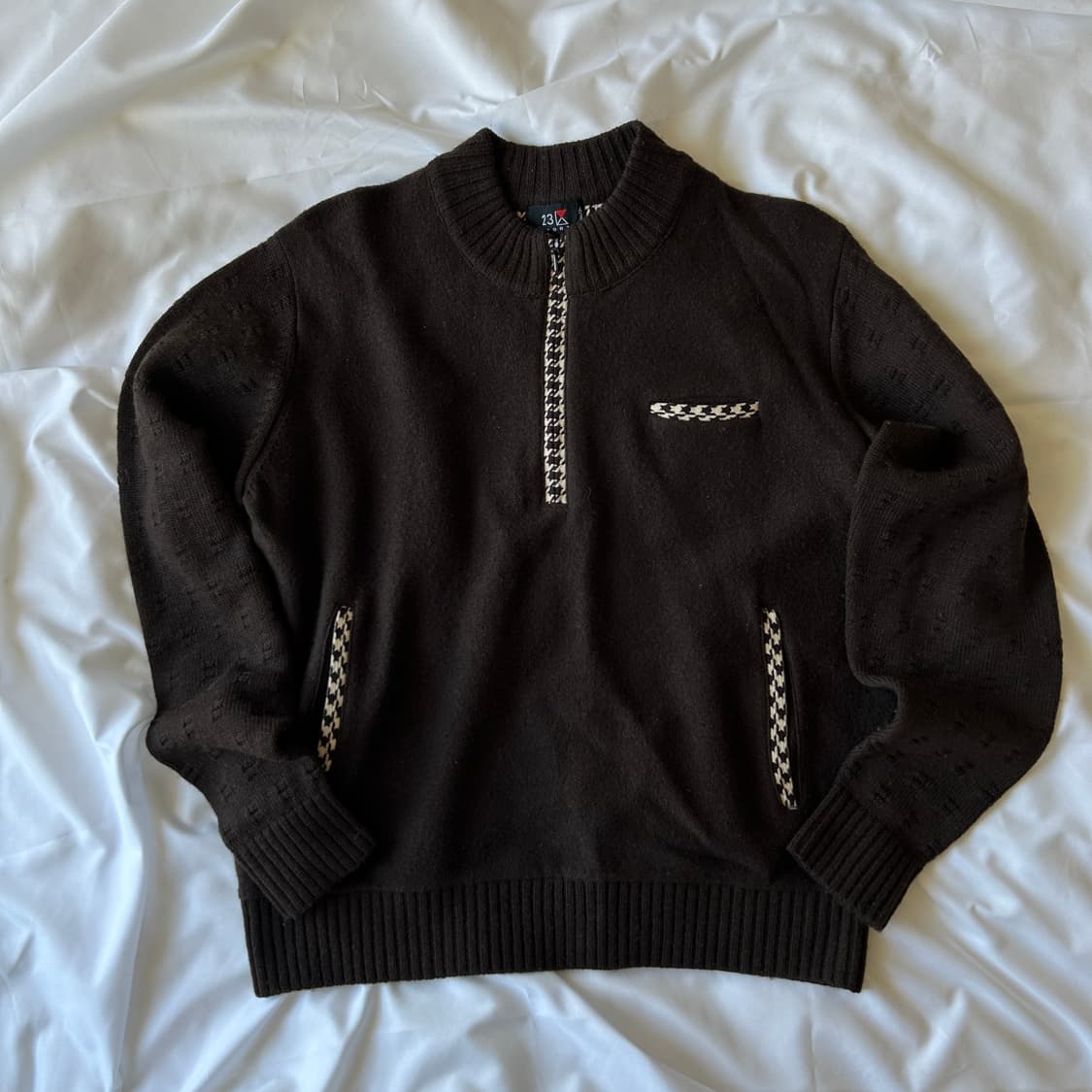 빈티지 브라운 반집업 니트맨투맨 상품이미지5