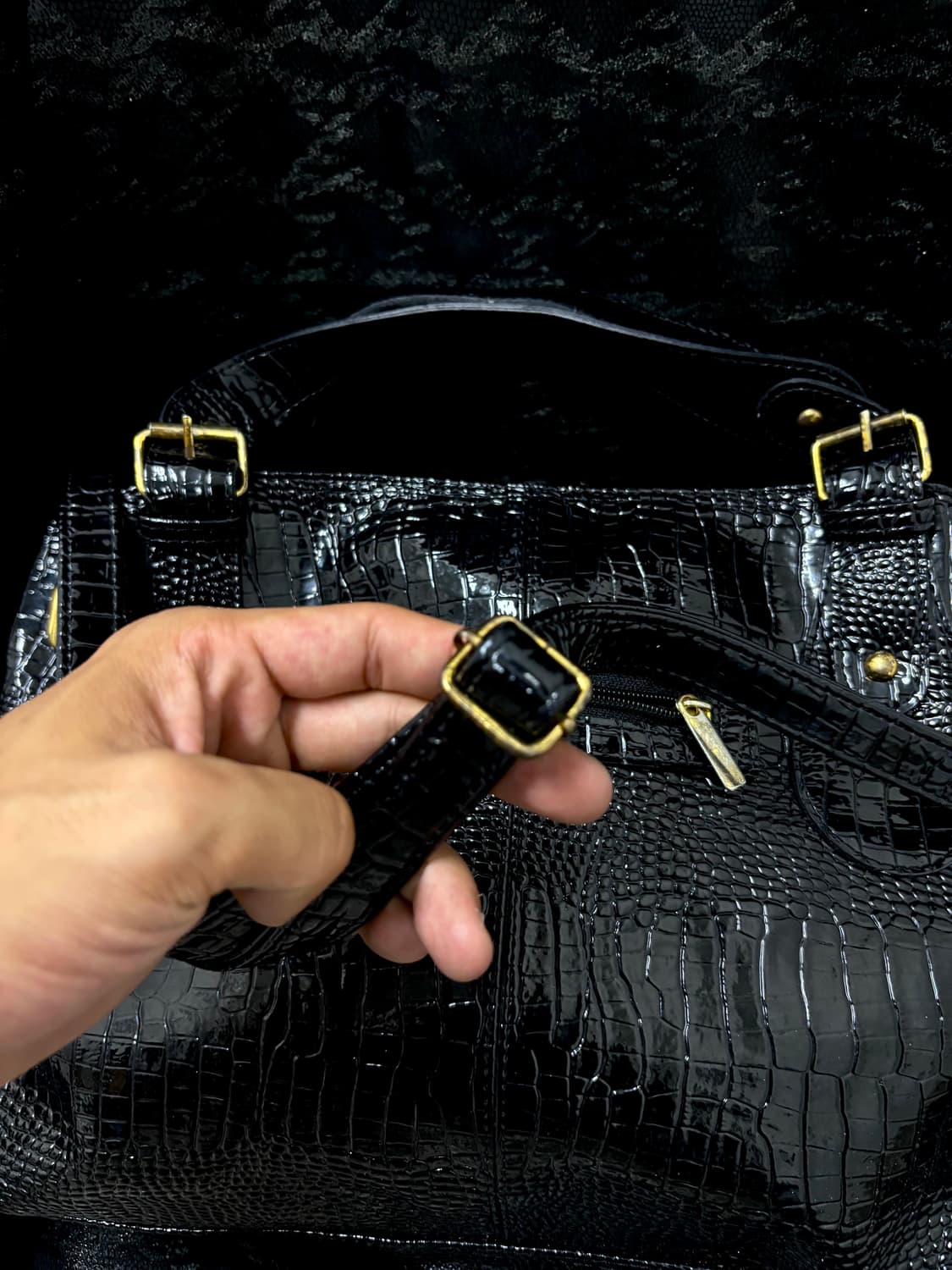 “Vintage” 00’s Mood Black Croco Bag 상품이미지4