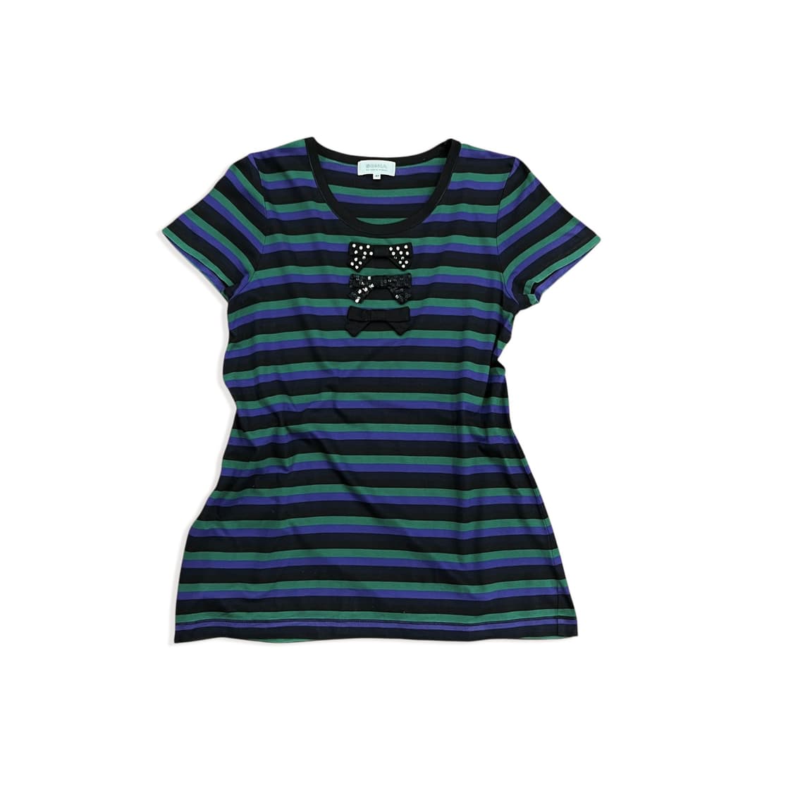 Sonia Rykiel, Plum Stripe Ribbon Top 상품이미지1