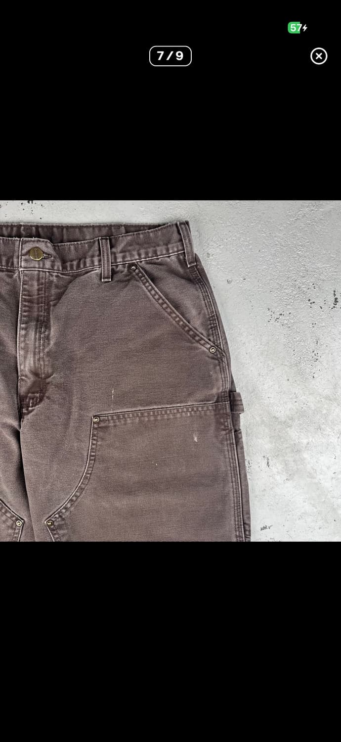 빈티지 칼하트 더블니 다크브라운 워크팬츠 B136 DKB 상품이미지7