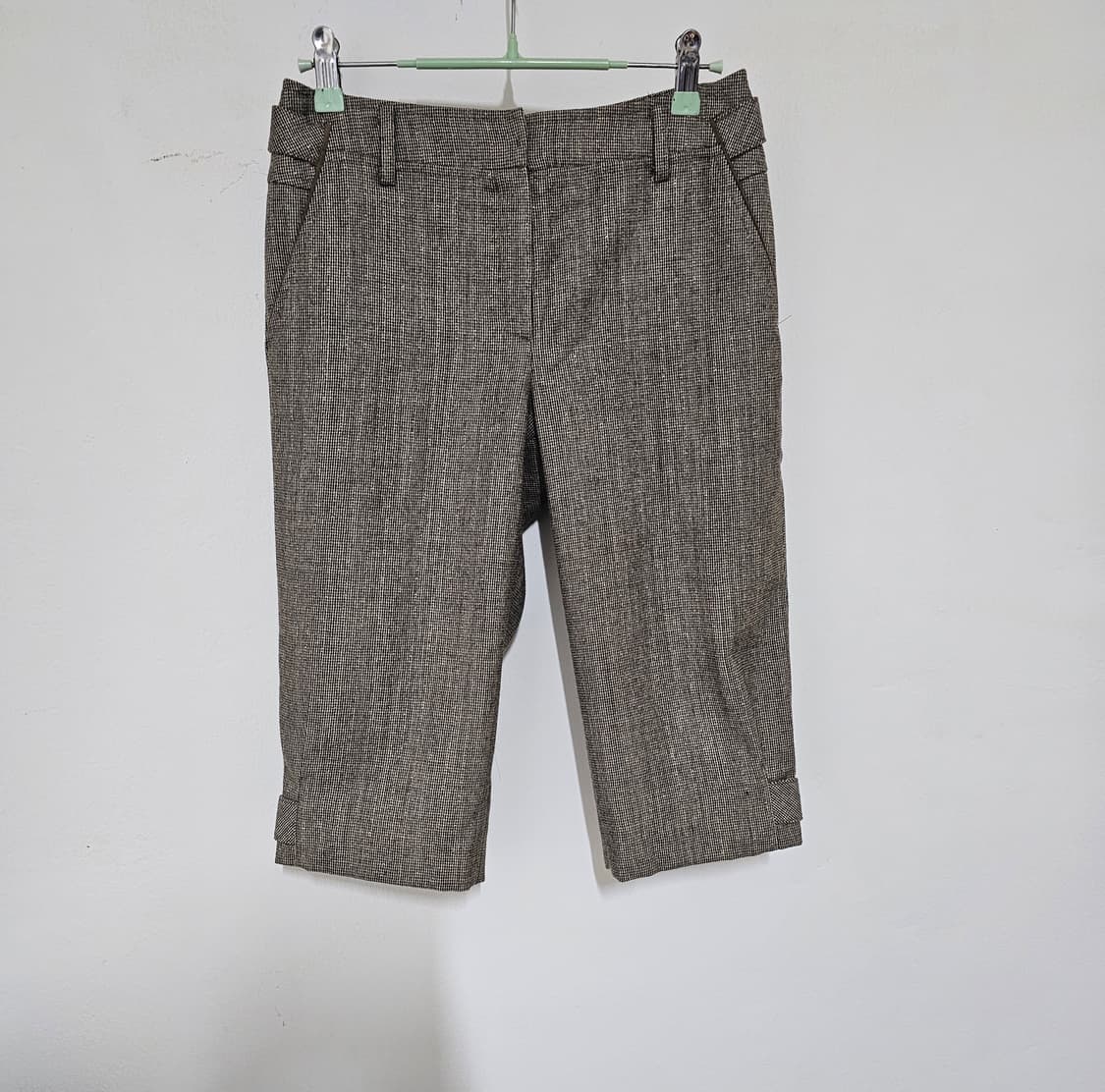 크로커다일 반짝이 그레이체크 7부모바지  27 새거수준 상품이미지1