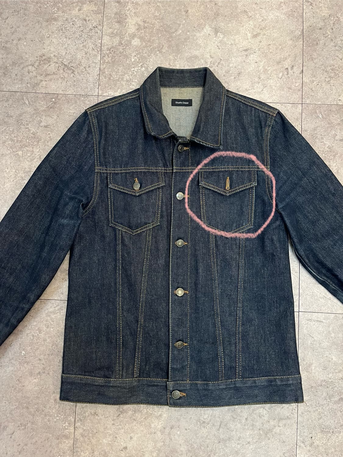 빈티지 데님 포켓 자켓 L #csz2664 상품이미지4