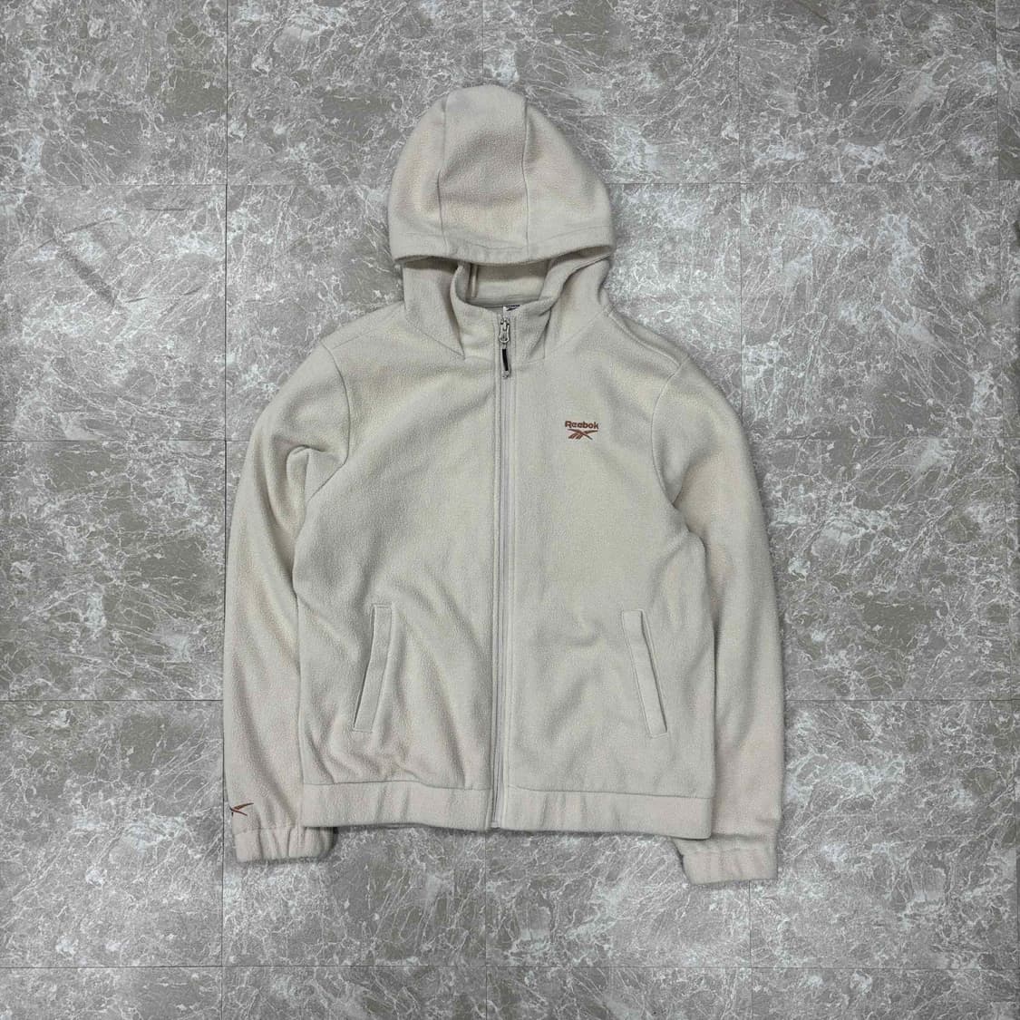 리복 아이보리 플리스 후드집업 희귀져지(L) 상품이미지2