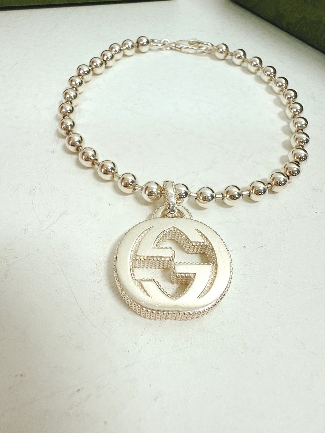 (정품/새상품) GUCCI 구찌 공용 실버 인터로킹 G 브레이슬릿 상품이미지2