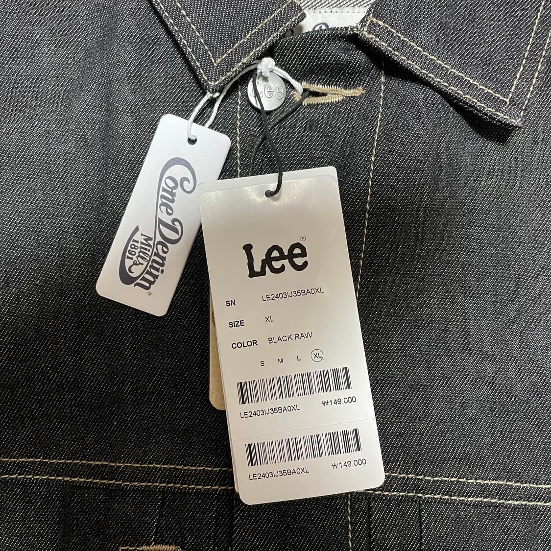 Lee 콘밀 데님 자켓 블랙 로우 XL 새상품 상품이미지5