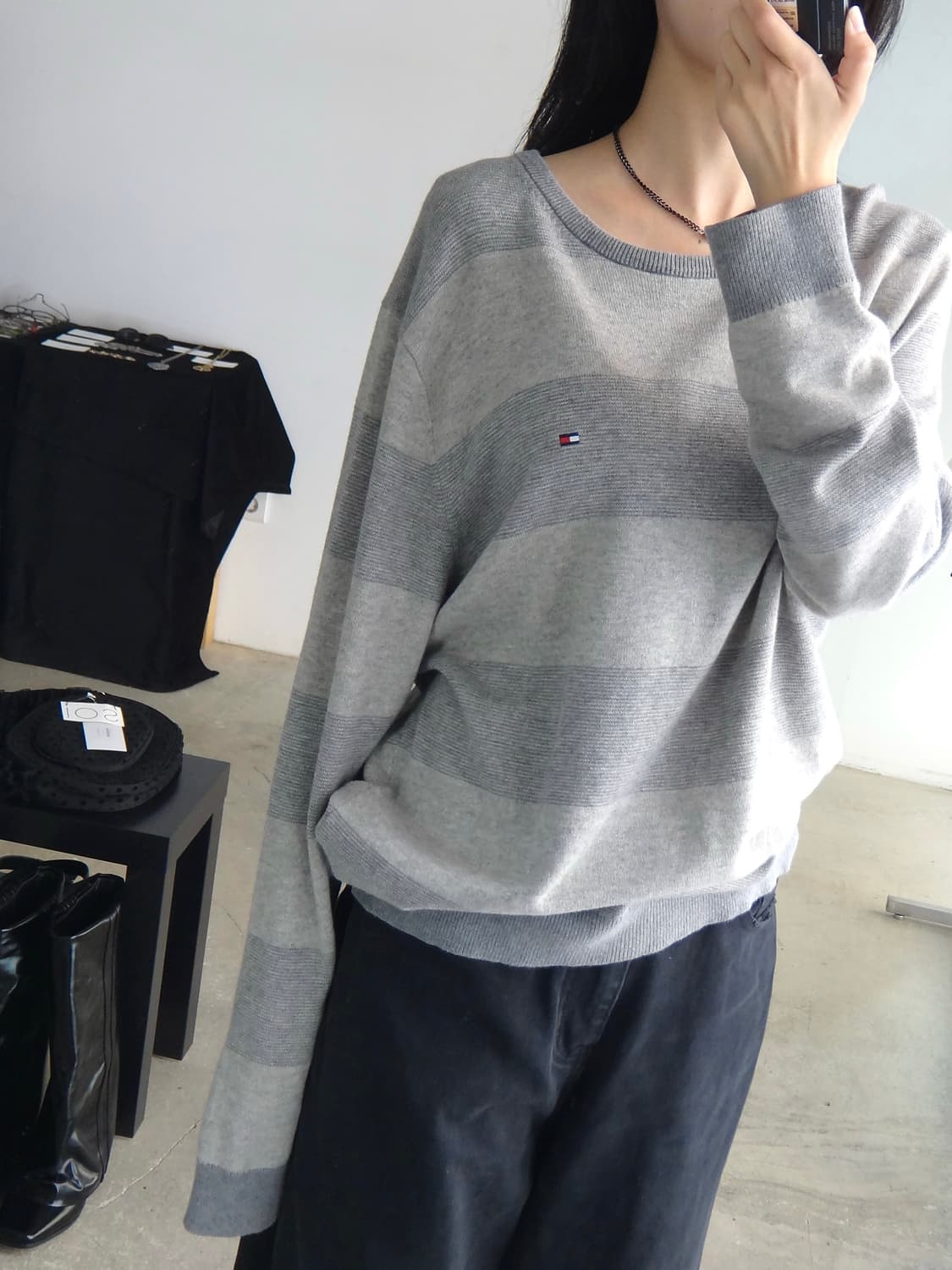 TOMMY HILFIGER stripe knit / grey 상품이미지4